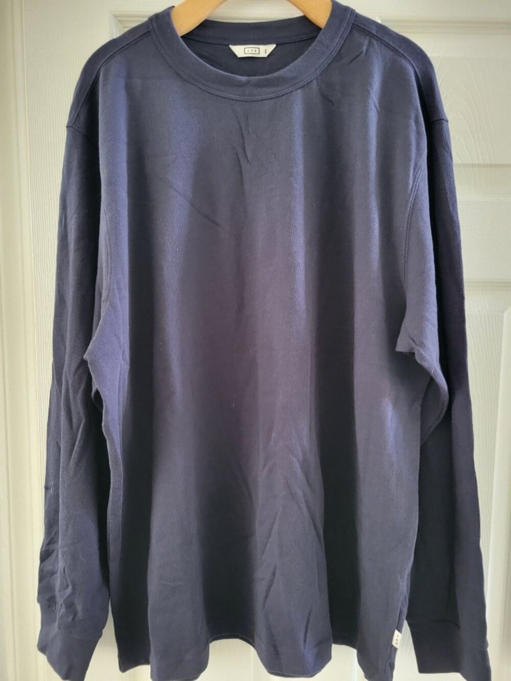 AYR Mens Blue Long sleeve top size XXL Cotton Casual Workout Gym Minimalist